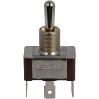 Eaton / Switches Toggle Switch, 1PDT.(ON)-OFF-(ON), Metal Bat Actuator, 20A, 125VAC, 10A, 277VAC, QC