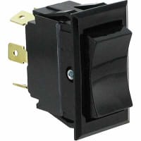 Eaton / Switches Rockette Switch, Sealed, DPDT, (ON)-OFF-(ON), White Concave Rocker, 15A, 125VAC, QC