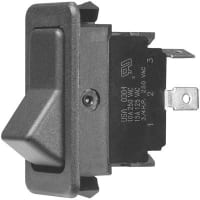 Eaton / Switches Rocker Switch, SPST, ON-NONE-OFF, Black Two-Faced Actuator, 15A, 125VAC/28VDC, QC