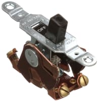 Eaton / Switches Toggle Switch, DPST, Panel Strap Mount, 30A, 250VAC/DC, ON/OFF Legend, Screw Term.