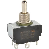 Eaton / Switches Toggle Switch, DPDT, ON-OFF-ON, General Purpose, 15A, 125VAC, 10A, 250VAC, Solder Term.