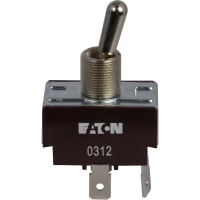 Eaton / Switches Toggle Switch, DPST, (ON)-NONE-OFF, Metal Bat Actuator, 20A, 125VAC, 10A, 277VAC, QC