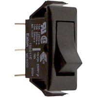 Eaton / Switches Rocker Switch, SPDT, ON-NONE-ON, Non-Illum., Black Blank Actuator, 15A, 125VAC, QC