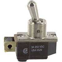 Eaton / Switches Toggle Switch, SPST, ON-OFF-ON, General Purpose, .500" Actuator, 3A, 125VDC, Screw Term