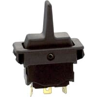 Eaton / Switches Rocker Switch, SPDT, (ON)-OFF-(ON)Black Paddle Actuator, 15A, 125VAC/28VDC, .250" QC