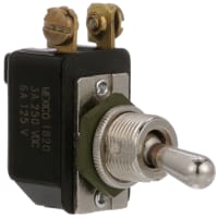 Eaton / Switches Toggle Switch, SPST, ON-NONE-OFF, .500" Actuator, 6A, 125VAC/DC, 3A, 250VDC, Solder Term