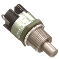 Eaton / Switches Pushbutton Switch, SPST-NO, .296" Metal Button, 5A, 12VDC, Solder Terminals