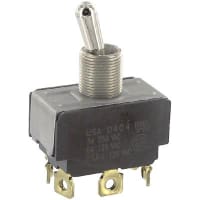 Eaton / Switches Toggle Switch, DPDT, ON-OFF-ON, General Purpose, 6A, 125VAC, 3A, 250VAC, Screw Terminal