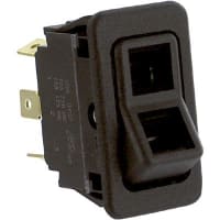 Eaton / Switches Rocker Switch, Sealed, SPST, ON-OFF-ON, 14VDC LED, No Lens In Actuator, 15A, 125VAC, QC