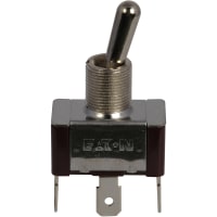 Eaton / Switches Toggle Switch, 1PDT.ON-NONE-(ON), Metal Bat Actuator, 20A, 125VAC, 10A, 277VAC, .250"QC