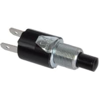 Eaton / Switches Pushbutton Switch, SPST-NO, .406" Nylon Black Button, 3A, 125VAC, .250" QC Terminal