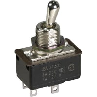 Eaton / Switches Toggle Switch, DPST, ON-NONE-OFF, .500" Actuator, 6A, 125VAC/DC, 3A, 250VDC, Solder Term