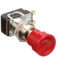 Eaton / Switches Pushbutton Switch, SPST-NO, .312" Red Nylon Actuator, 3A, 125VAC, 1A, 250VAC, Solder