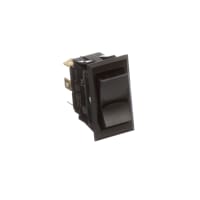 Eaton / Switches Rockette Switch, Sealed, DPDT, ON-OFF-ON, Black Concave Rocker, 15A, 125VAC, .250" QC