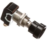 Eaton / Switches Pushbutton Switch, SPST-NO, .312" Black Nylon Actuator, 3A, 125VAC, 1A, 250VAC, Solder