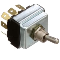 Eaton / Switches Toggle Switch, 3PDT, ON-OFF-ON, General Purpose15A, 125VAC, 10A, 250VAC, .250" QC Term