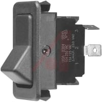 Eaton / Switches Rocker Switch, Sealed, SPST, ON-NONE-OFF, Black Two-Faced Actuator, 15A, 125VAC, QC