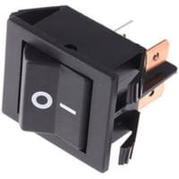 Eaton / Switches Rocker Switch, DPST, ON-NONE-OFF, Matte Finish, Black Actuator, W/Legnd, 22A, 125VAC, QC