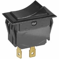 Eaton / Switches Rockette Switch, Sealed, SPDT, ON-OFF-ON, Black Concave Rocker, 15A, 125VAC, .250" QC