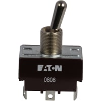 Eaton / Switches Toggle Switch, DPDT.ON-NONE-ON, Metal Bat Actuator, 20A, 125VAC, 10A, 277VAC, Solder