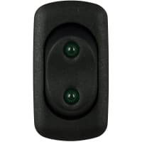 Eaton / Switches Rocker Switch, SPDT, ON-OFF-ON, Dual Green 125VAC LED's, 16A, 125VAC, IP56, Snap-In