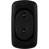 Eaton / Switches Rocker Switch, SPDT, ON-ON, Dual Green 125VAC LED's, 16A, 125VAC, IP56, Snap-In