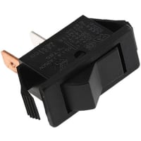 Eaton / Switches Rocker Switch, SPST, (ON)-NONE-OFF, Matte Finish, Black Blank Actuator, 16A, 125VAC, QC