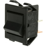 Eaton / Switches Rocker Switch, DPST, (ON)-NONE-OFF, Matte Finish, Black Blank Actuator, 16A, 125VAC, QC