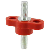 Eaton Transportation Junction Block, Thermoplastic/Zinc-Plated Brass, Stud Type, 3/8-16, 250A, Red