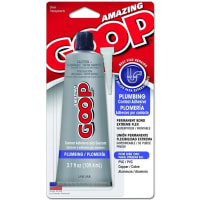 Eclectic Products Plumbing Goo, Contact Adhesive & Sealant, 3.7 oz, Carded, Clear, Permanent, Flexable