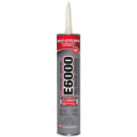 Eclectic Products E6000MV, ProGrade Adhesive, 10.2 oz, Black, Self-leveling, Med Viscocity, Ind Strength