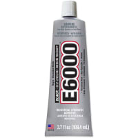 Eclectic Products E6000 Medium Viscosity, Black, 3.7 oz, Industrial Strength Adhesive, 12 Pk