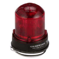 Edwards Signaling 125 Std LED, Flashing, Red, 120V AC, Black Base