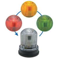 Edwards Signaling 125 XBR LED, Multi-Stat, RED, GREEN, AMBER, DIV2, 24VDC, Black Base