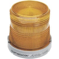 Edwards Signaling Visual Warning Device, Beacon, Flashing, Signal, Amber, 120VAC Sup, 0.2A