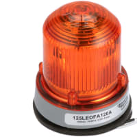 Edwards Signaling 125 Std LED, Flashing, Amber, 120V AC, Gray Base