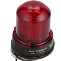 Edwards Signaling 125 Strobe, High Output, Red, 120V AC, Black Base