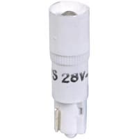 EIKO Lamp, LED, T-1 3/4, Sub-Mini Wedge, White, 28V, 40mA, 0.3MSCP, 7000 Hrs