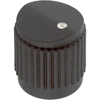 Electronic Hardware Corporation (EHC) Knob, instrument, control, mil, round w dot, skirted, dia .7in, hole size .25in