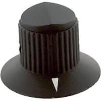 Electronic Hardware Corporation (EHC) Knob, inst, control, military, round, w arrow on dial, dia .9in, hole size .25in