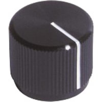 Electronic Hardware Corporation (EHC) Knob, control, round, machined aluminum-black, w-line, dia .75in, hole sz .25in