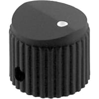 Electronic Hardware Corporation (EHC) Knob, instrument, control, military, round w dot, dia .7in, hole size .25in