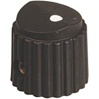 Electronic Hardware Corporation (EHC) Knob, instrument, control, military, round w dot, dia .5in, hole size .125in