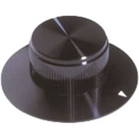 Electronic Hardware Corporation (EHC) Knob, control, round machined aluminum-blk dial w arrow, dia .75in hole sz .25in