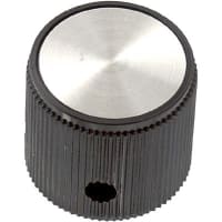 Electronic Hardware Corporation (EHC) Knob, instrument, control, round, gloss, dia .9in, hole size .25in