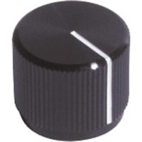 Electronic Hardware Corporation (EHC) Knob, control, round, machined aluminum-black, w-line, dia .5in, hole sz .25in