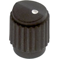 Electronic Hardware Corporation (EHC) Knob, inst, control, military, round, skirted, w/dot, dia .5in, hole size .125in