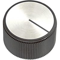 Electronic Hardware Corporation (EHC) Knob, inst, control, round w indicator line, gloss, dia 1.25in, hole size .25in