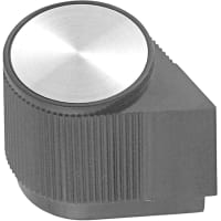 Electronic Hardware Corporation (EHC) Knob, inst, control, round w pointer, skirted, gloss, dia .9in, hole size .25in