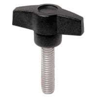 Electronic Hardware Corporation (EHC) Knob, clamp, 2-prong, thermoplastic, dia 2.0in, 5/16-18 X 1.5in steel stud